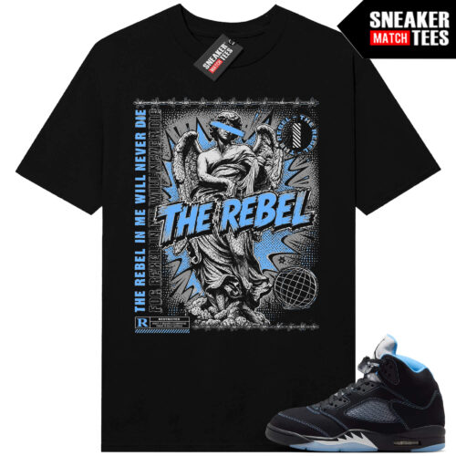 Black Carolina 5 AJ5 Sneaker Match Tees Black The Rebel V2