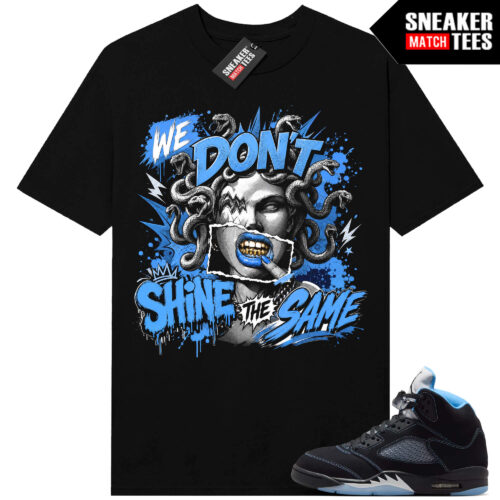 Black Carolina 5 AJ5 Sneaker Match Tees Black We Dont Shine the Same