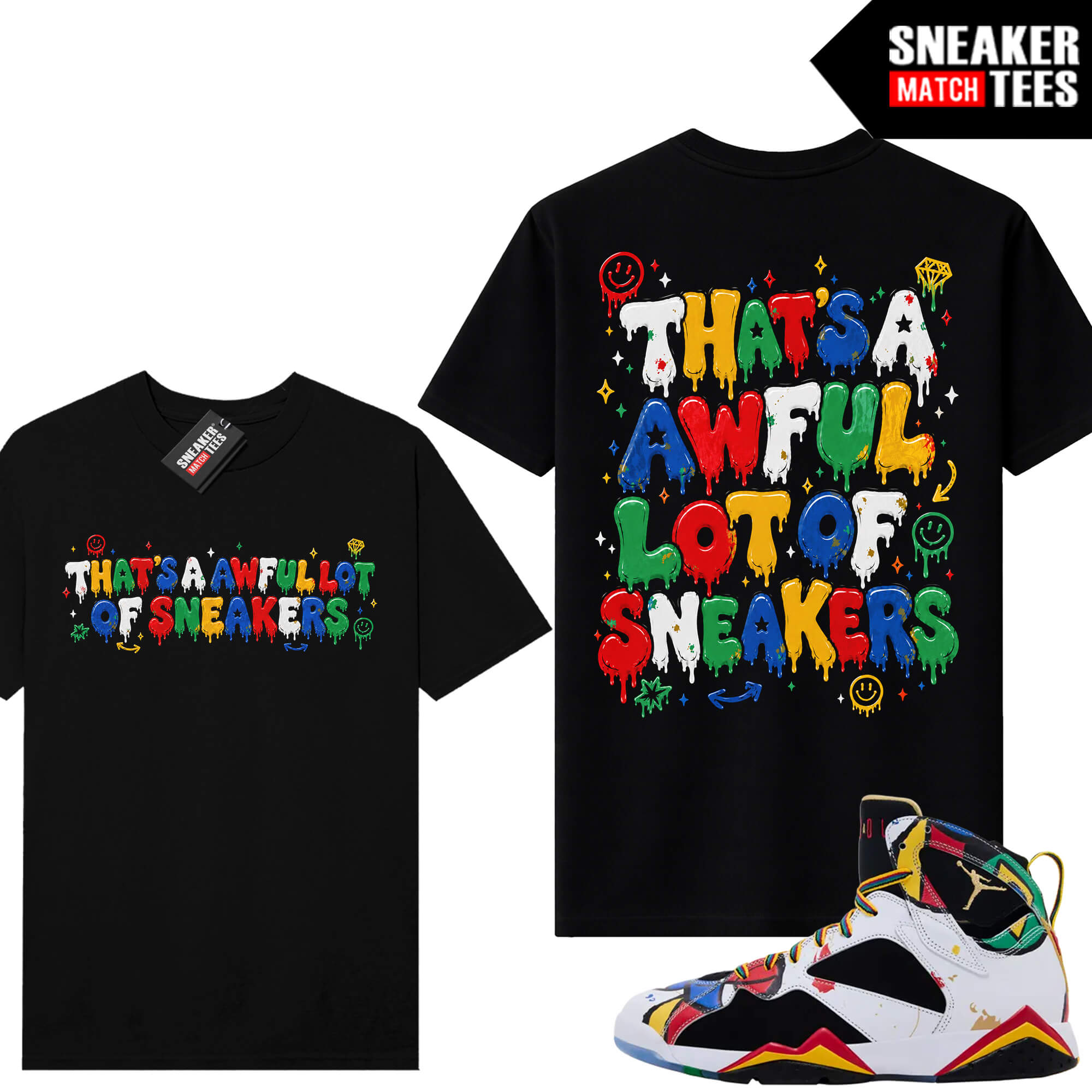Miro 7 AJ7 Sneaker Match Tees Black Awful Lot of Sneakers Drip