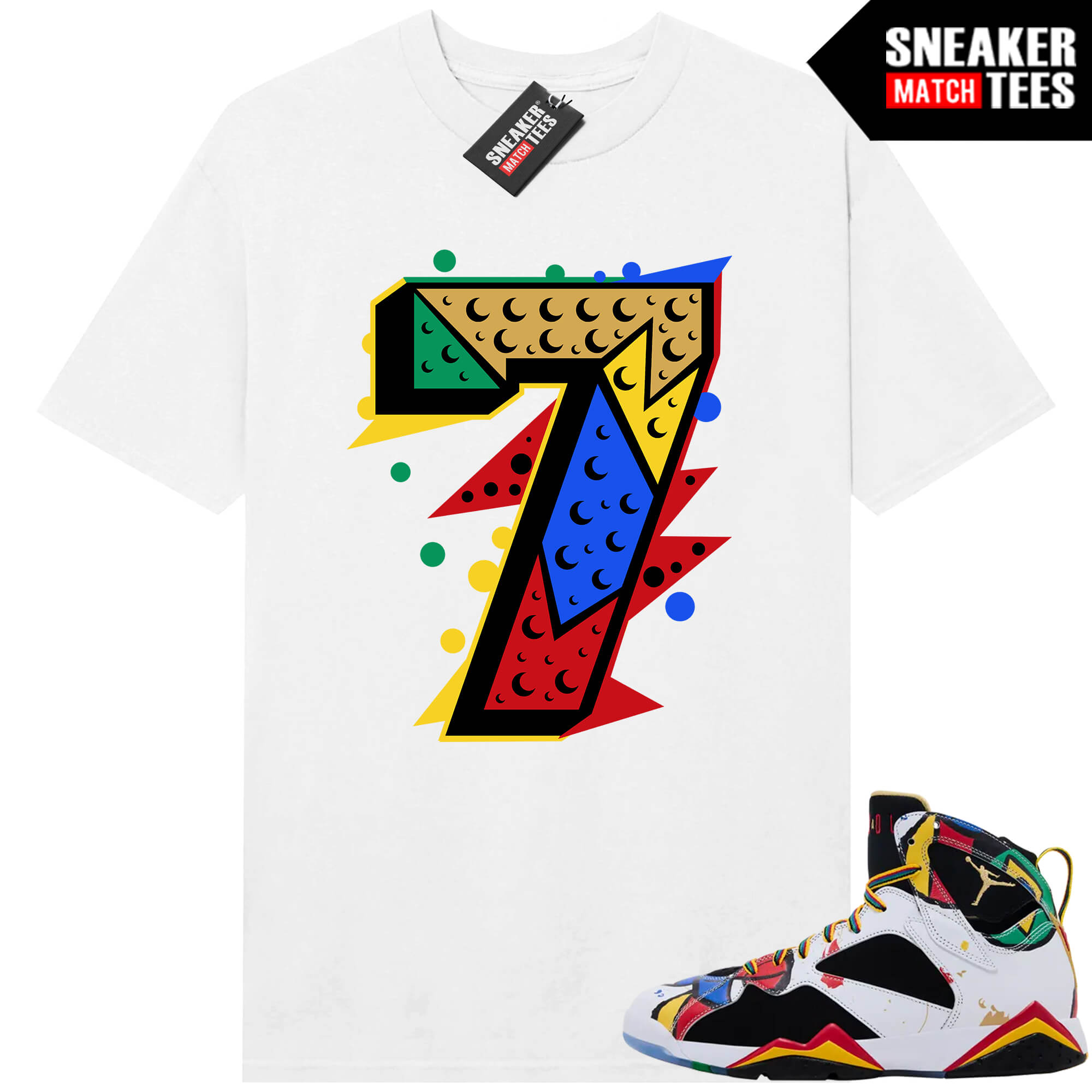 Miro 7 AJ7 Sneaker Match Tees White Big 7