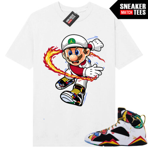 Miro 7 AJ7 Sneaker Match Tees White Mario Fire Kicks