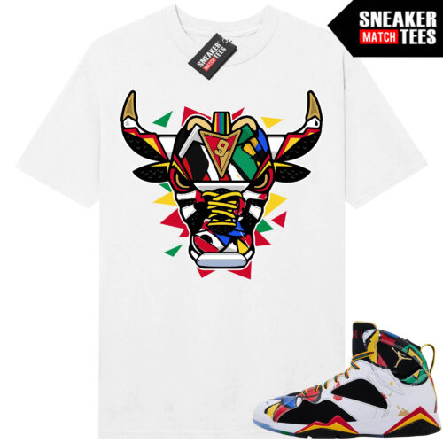 Miro 7 AJ7 Sneaker Match Tees White Retro Bull