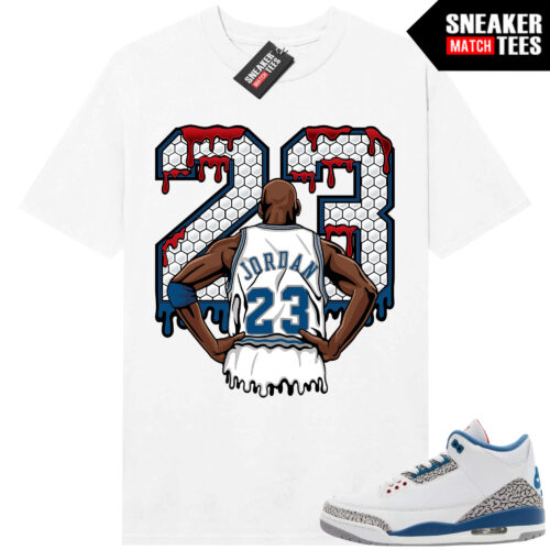 True Blue 3 AJ3 Sneaker Match Tees White 23 Is Back
