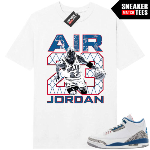 True Blue 3 AJ3 Sneaker Match Tees White Air 23