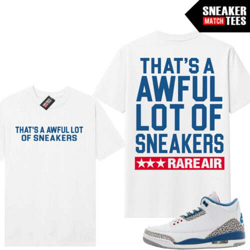 True Blue 3 AJ3 Sneaker Match Tees White Awful Lot OF Sneakers