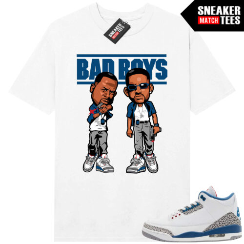 True Blue 3 AJ3 Sneaker Match Tees White Bad Boys