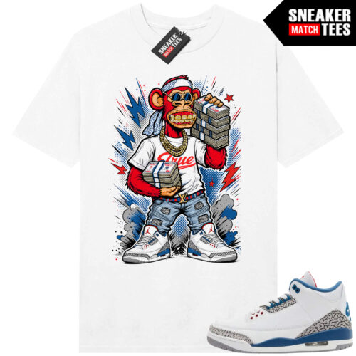 True Blue 3 AJ3 Sneaker Match Tees White Big Flex