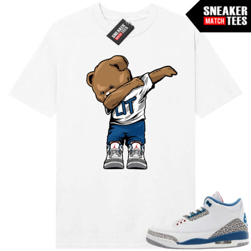True Blue 3 AJ3 Sneaker Match Tees White Dabbin Bear