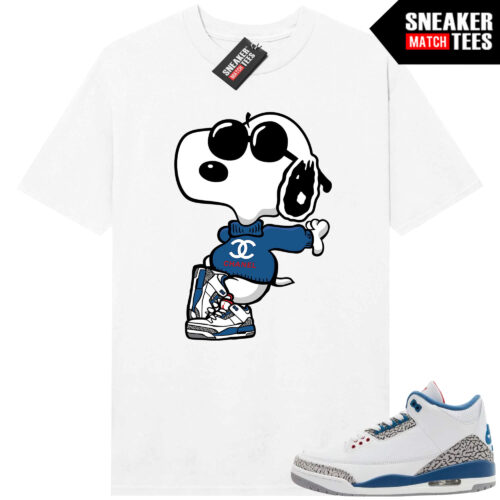 True Blue 3 AJ3 Sneaker Match Tees White Fly Snoopy