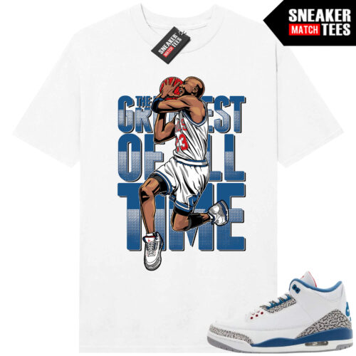 True Blue 3 AJ3 Sneaker Match Tees White Greatest of All Time