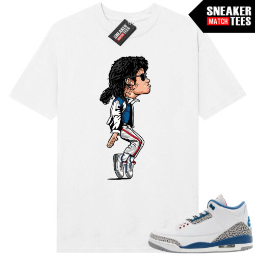 True Blue 3 AJ3 Sneaker Match Tees White MJ Dance