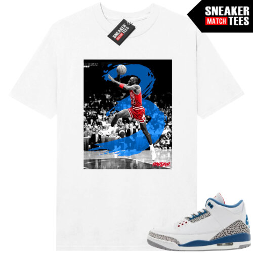 True Blue 3 AJ3 Sneaker Match Tees White MJ in the 3s