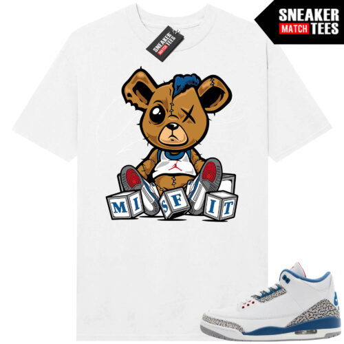 True Blue 3 AJ3 Sneaker Match Tees White Misfit Teddy
