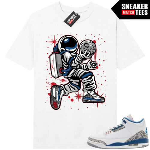 True Blue 3 AJ3 Sneaker Match Tees White Moonman Dunk
