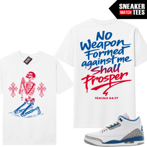 True Blue 3 AJ3 Sneaker Match Tees White No Weapon