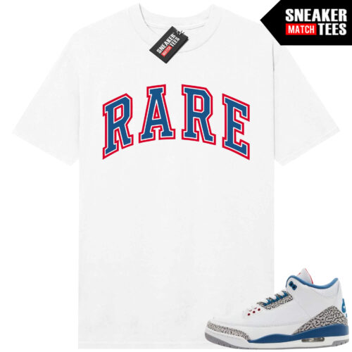 True Blue 3 AJ3 Sneaker Match Tees White RARE ARCH