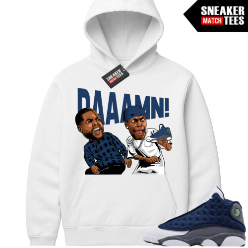Flint 13 AJ13 Sneaker Match Graphic Hoodie White DAAAMN