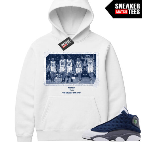 Flint 13 AJ13 Sneaker Match Graphic Hoodie White Greatest Team Ever