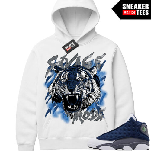 Flint 13 AJ13 Sneaker Match Graphic Hoodie White Savage Mode