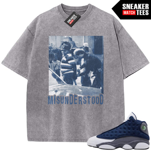 Flint 13 AJ13 Sneaker Match Vintage Wash Tee Light Grey Misunderstood Boyz