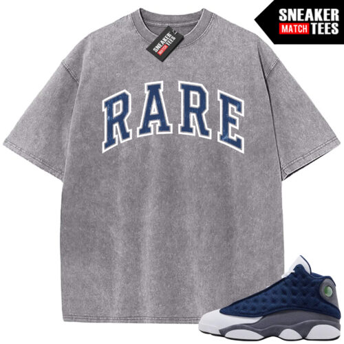 Flint 13 AJ13 Sneaker Match Vintage Wash Tee Light Grey Rare Arch Logo
