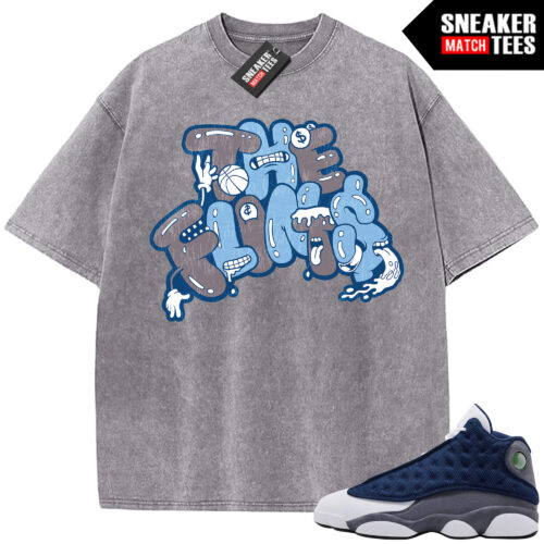 Flint 13 AJ13 Sneaker Match Vintage Wash Tee Light Grey The Flints