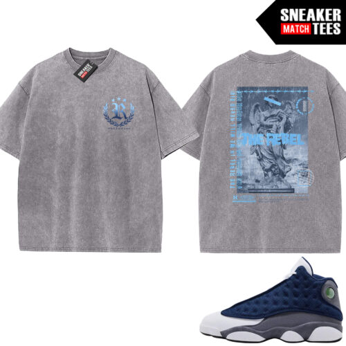 Flint 13 AJ13 Sneaker Match Vintage Wash Tee Light Grey V2 Rebel
