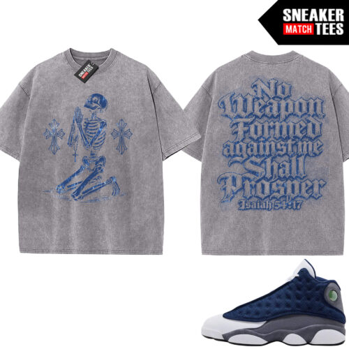Flint 13 AJ13 Sneaker Match Vintage Wash Tee Light Grey V3 No Weapon