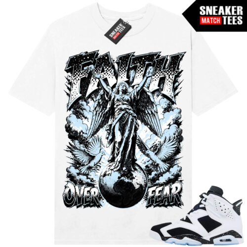 Jordan 6 Oreo Sneaker Match Graphic tees White Faith over Fear Oversized Print
