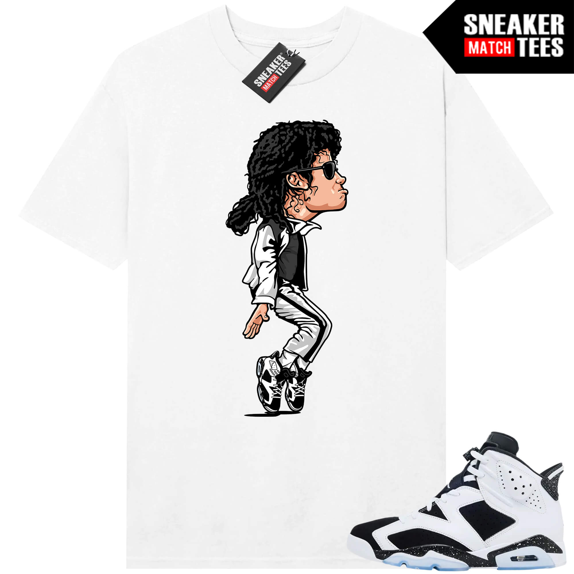 Jordan 6 Oreo Sneaker Match Graphic tees White MJ Dance