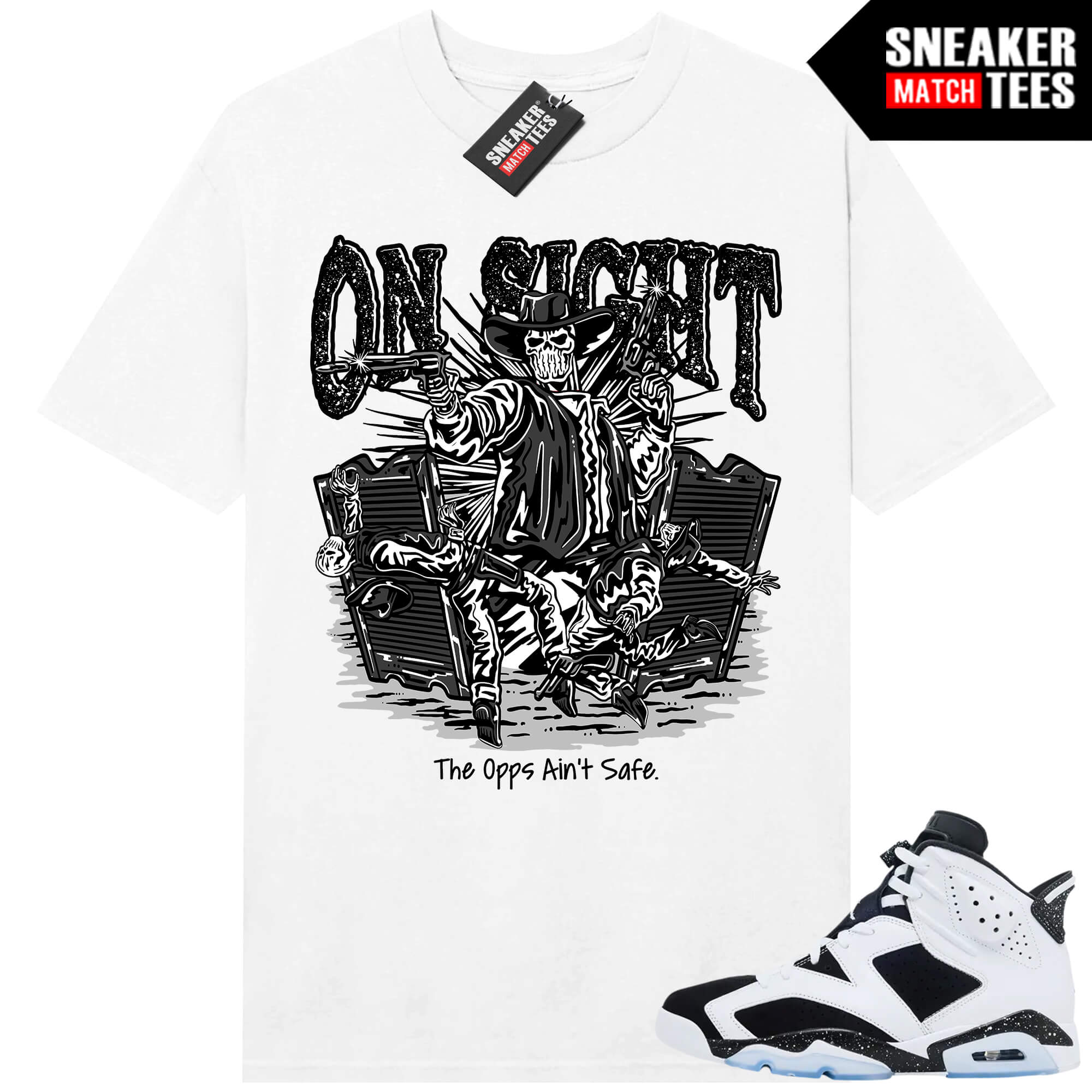 Jordan 6 Oreo Sneaker Match Graphic tees White On Sight