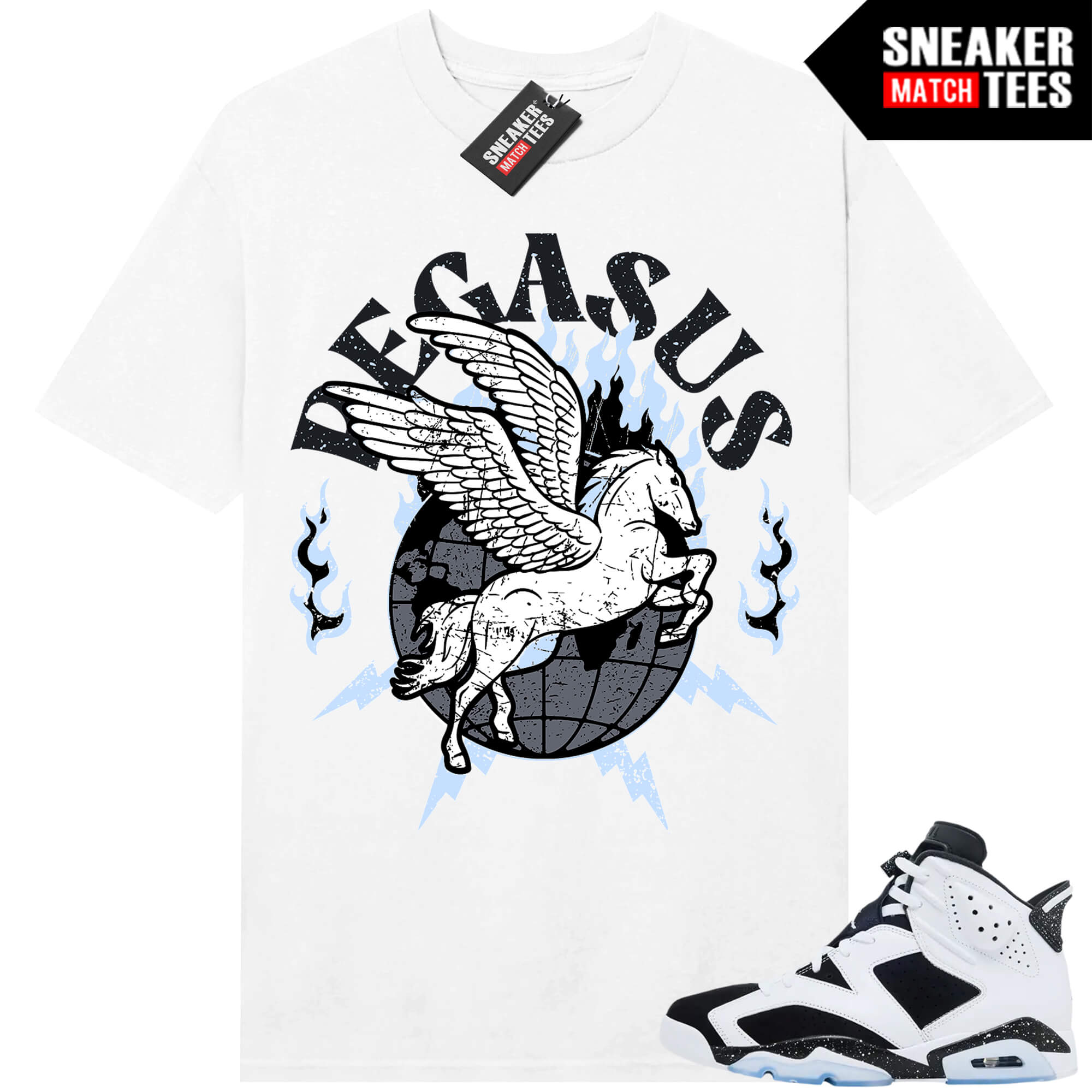 Jordan 6 Oreo Sneaker Match Graphic tees White Pegasus