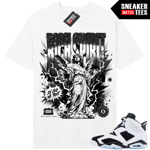 Jordan 6 Oreo Sneaker Match Graphic tees White Rich Spirit Oversized Print