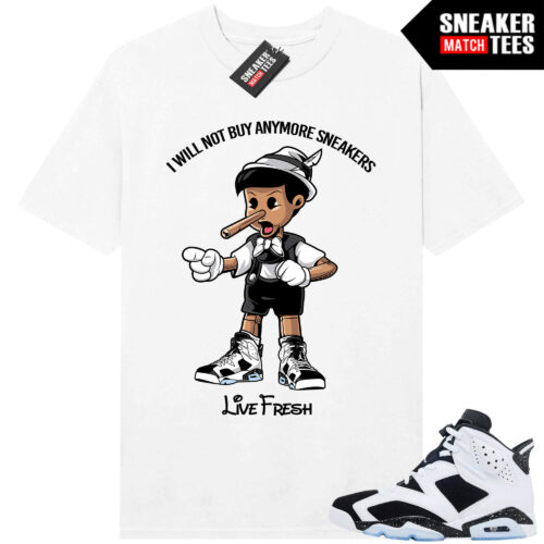 Jordan 6 Oreo Sneaker Match Graphic tees White Sneakerhead Pinocchio