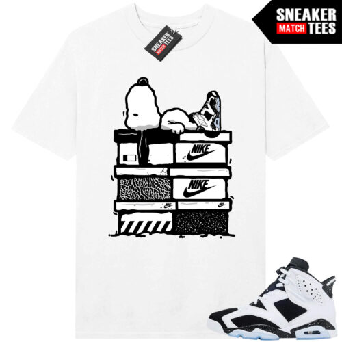 Jordan 6 Oreo Sneaker Match Graphic tees White Sneakerhead Snoopy