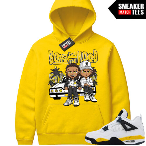 Tour Yellow 4 AJ4 Sneaker Match Hoodies Boyz N the Hood x Boondocks Parody