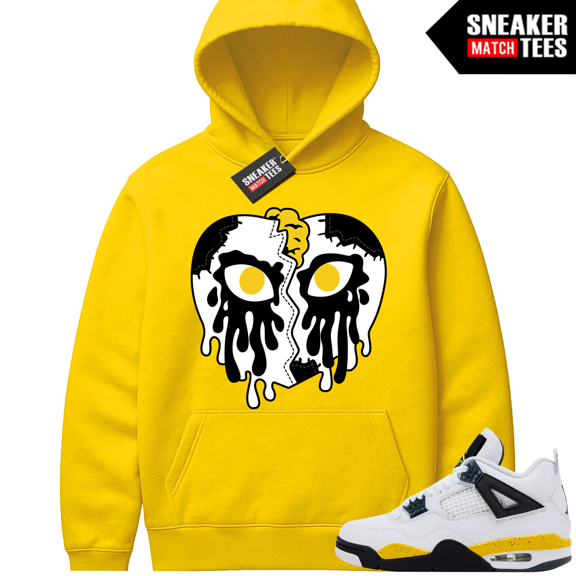 Tour Yellow 4 AJ4 Sneaker Match Hoodies Crying Heart