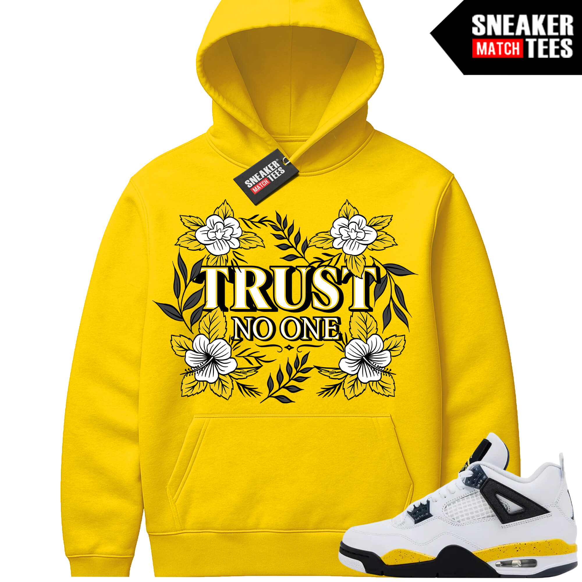 Tour Yellow 4 AJ4 Sneaker Match Hoodies Floral Trust No One