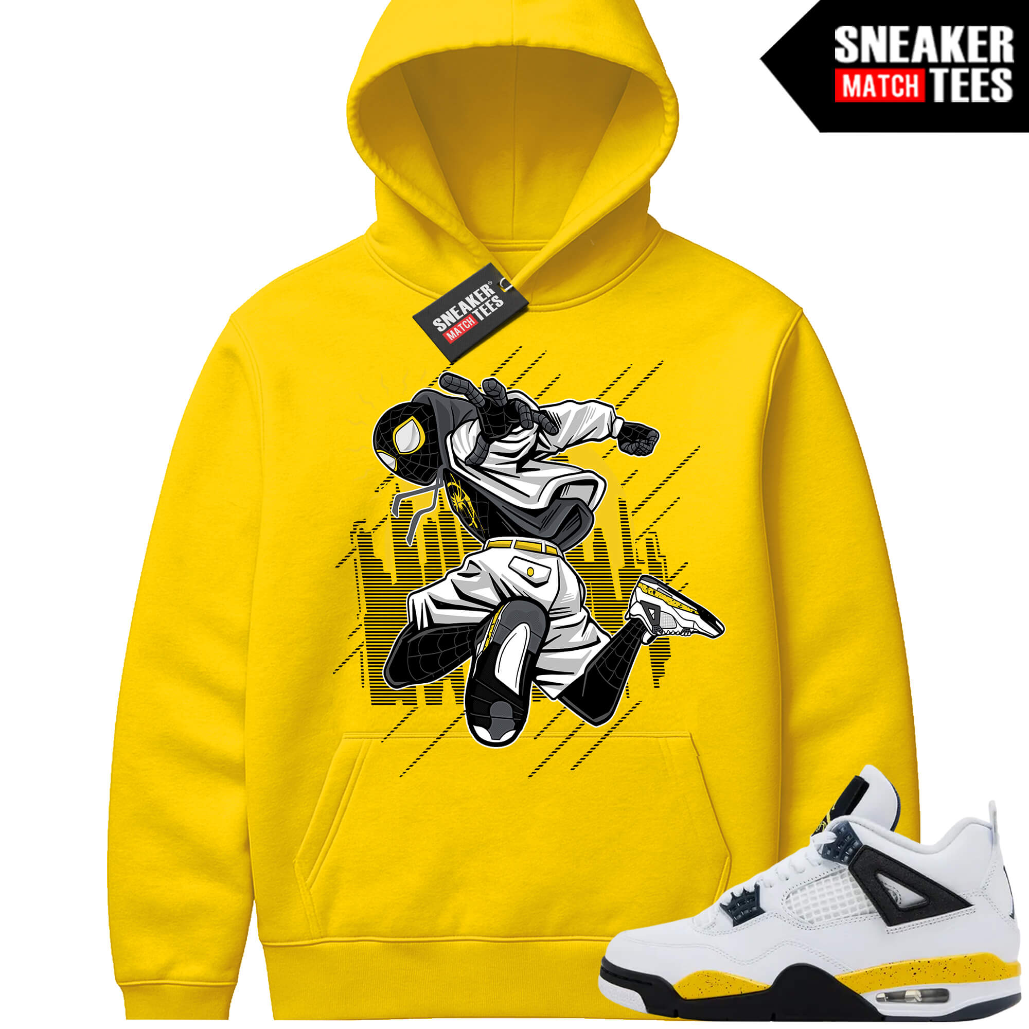 Tour Yellow 4 AJ4 Sneaker Match Hoodies Spidey Kicks