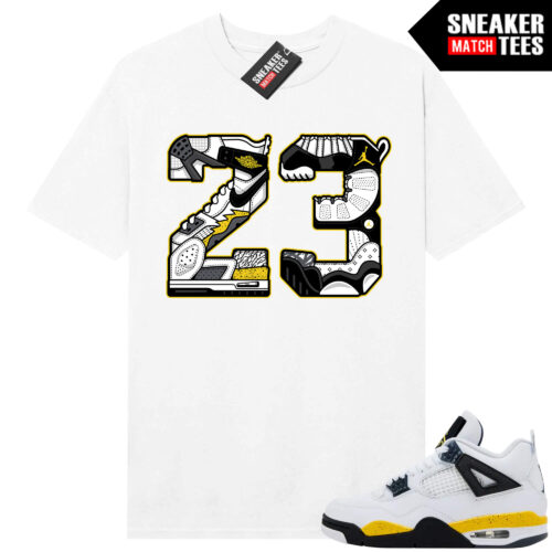 Tour Yellow 4 AJ4 Sneaker Match Tees 23 Retro Mashup - Image 4