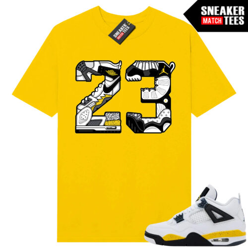 Tour Yellow 4 AJ4 Sneaker Match Tees 23 Retro Mashup