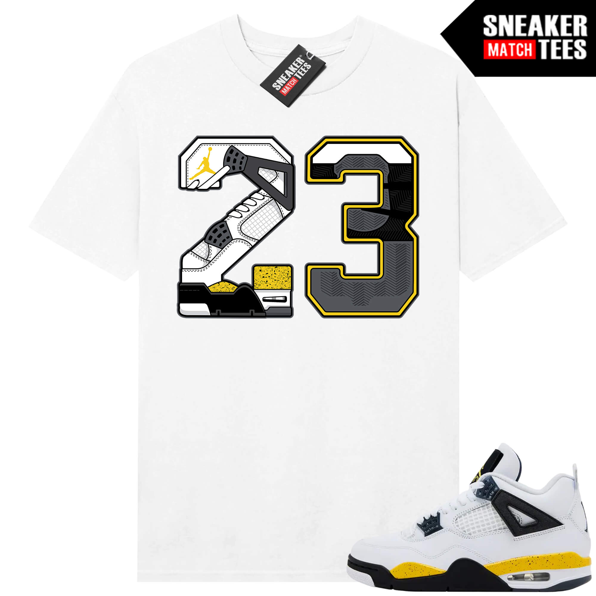 Tour Yellow 4 AJ4 Sneaker Match Tees 23 Sole - Image 4