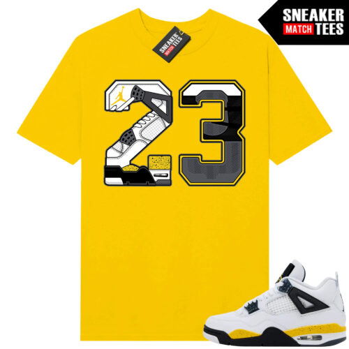 Tour Yellow 4 AJ4 Sneaker Match Tees 23 Sole