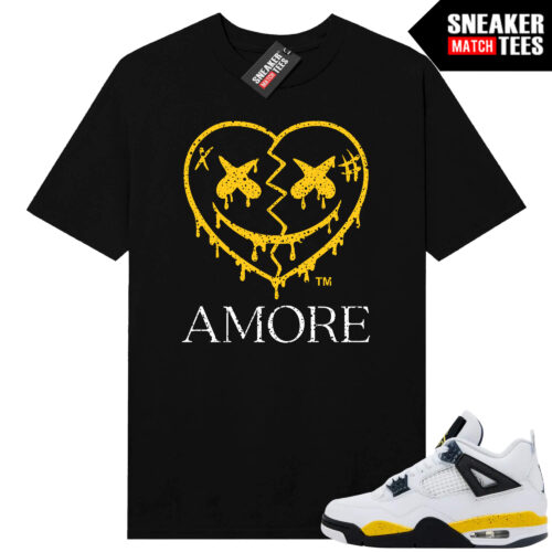 Tour Yellow 4 AJ4 Sneaker Match Tees AMORE Heart - Image 3