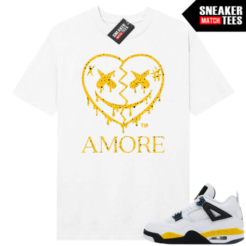 Tour Yellow 4 AJ4 Sneaker Match Tees AMORE Heart - Image 4