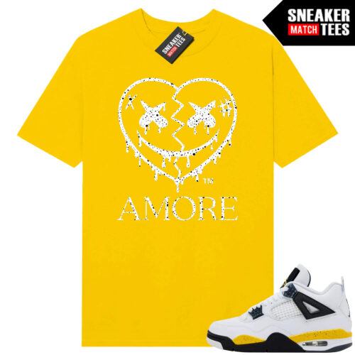 Tour Yellow 4 AJ4 Sneaker Match Tees AMORE Heart