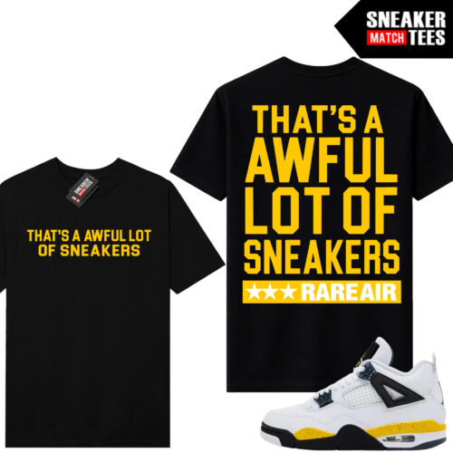 Tour Yellow 4 AJ4 Sneaker Match Tees AWFUL Lot of Sneakers - Image 3