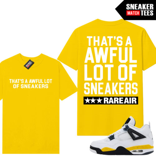 Tour Yellow 4 AJ4 Sneaker Match Tees AWFUL Lot of Sneakers