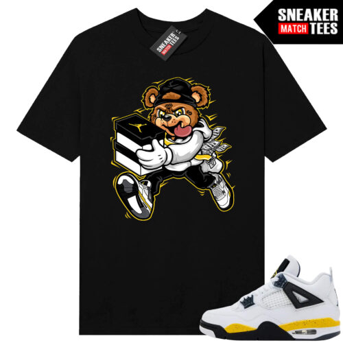 Tour Yellow 4 AJ4 Sneaker Match Tees Bear Sneaker Heist - Image 3
