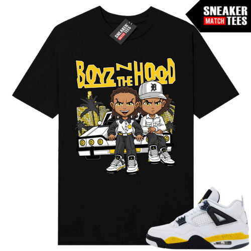 Tour Yellow 4 AJ4 Sneaker Match Tees Boyz N the Hood x Boondocks Parody - Image 3